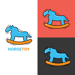 Horse Toy kawaii icon logo For Baby and Children cute cartoon hand drawn doodle icon sticker