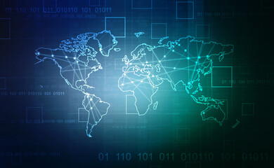 2d illustration world map abstract background