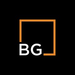 Letter BG Logo design with square frame line