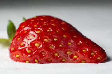 ripe strawberries macro a food background