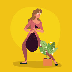 woman cleaner character