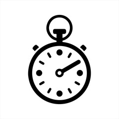 Stopwatch icon, black. Vector and glyph