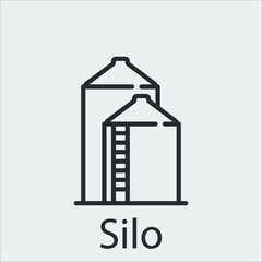 silo icon vector icon.Editable stroke.linear style sign for use web design and mobile apps,logo.Symbol illustration.Pixel vector graphics - Vector © Nicat
