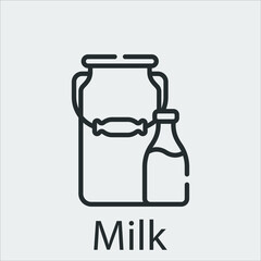 milk icon vector icon.Editable stroke.linear style sign for use web design and mobile apps,logo.Symbol illustration.Pixel vector graphics - Vector