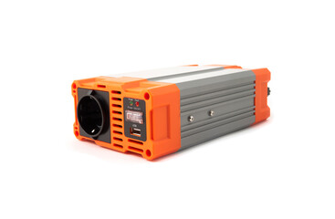 Car power inverter, dc to ac, isolated on white background