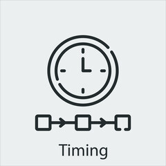 timing icon vector icon.Editable stroke.linear style sign for use web design and mobile apps,logo.Symbol illustration.Pixel vector graphics - Vector