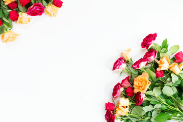 orange and red roses