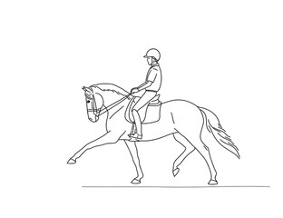 Spanish horse and rider outline illustration