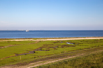 Strand und Wattenmeer 
auf der d&auml;nischen Insel R&ouml;m, R&oslash;m&oslash;
