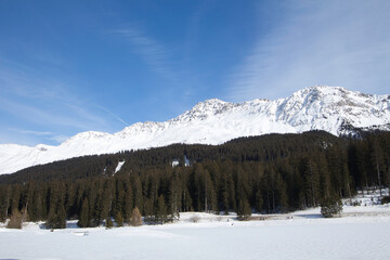 Fototapeta na wymiar Berge in den Schweizer Alpen, Lenzerheide, Schweiz 
