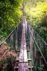 Suspension bridge, walkway to the adventurous, cross to the other side.