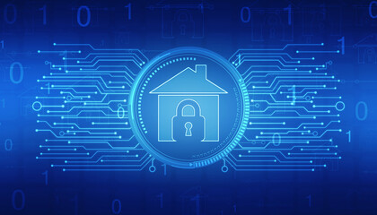 2D rendering home protection lock
