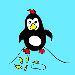 penguin, marine animals, arctic animals, black animals with fins, and yellow noses-beaks, white belly