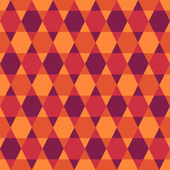 Obraz premium Seamless pattern. Triangles, hexagons ornament. Geometric wallpaper. Mosaic tiles. Flooring background. Ethnic motif. Geometrical backdrop. Digital paper. Web design. Textile print. Vector art work.