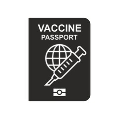 Vaccine passport icon. Vaccinated. Vector icon isolated on white background.