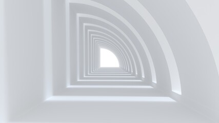abstract minimal white tunnel floor window light lighting composition 3d render