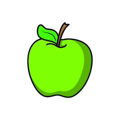 Apple. Food icon. Doodle cartoon vector illustration. 