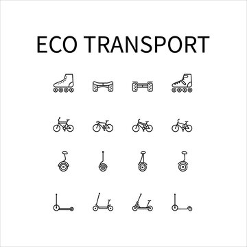 Eco Transport Line Icon In A Simple Style. Vector sign in a simple style, isolated on a white background. The original size is 64x64 pixels.