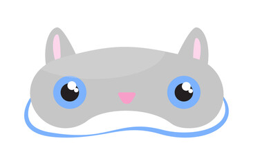 Sleep mask in flat style. Sleeping eye protection wear accessory, for relax in traveling.