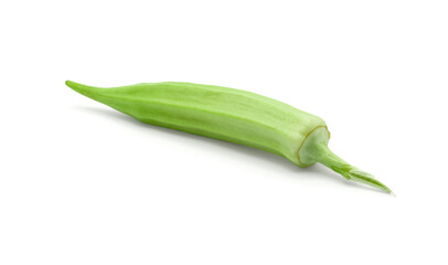 Fresh okra green roselle isolated on white background with clipping path.