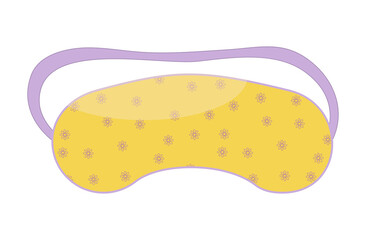 Sleep mask in flat style. Sleeping eye protection wear accessory, for relax in traveling.