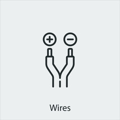 wires  icon vector icon.Editable stroke.linear style sign for use web design and mobile apps,logo.Symbol illustration.Pixel vector graphics - Vector