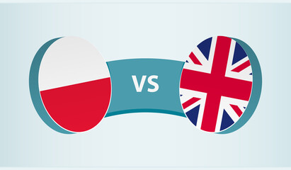 Poland versus United Kingdom, team sports competition concept.