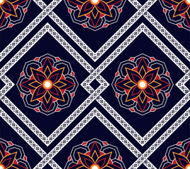 Ethnic pattern vector background. seamless pattern traditional, Design for background, wallpaper, Batik, fabric, carpet, clothing, wrapping, and textile.Vector illustration.tribal pattern.