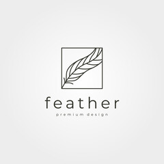 vector of feather line art logo minimal symbol illustration design