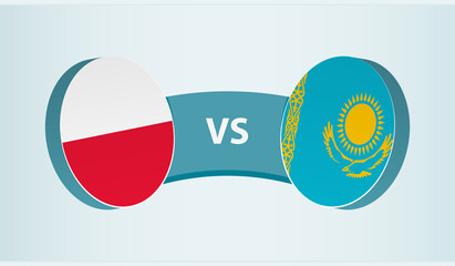 Poland versus Kazakhstan, team sports competition concept.