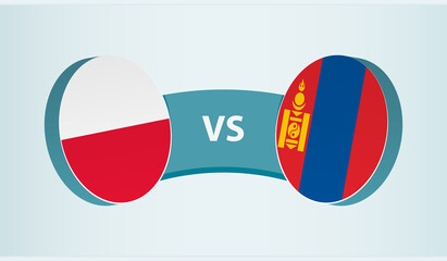 Poland versus Mongolia, team sports competition concept.