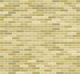 Old Yellow Brick Wall Seamless Pattern. Vector