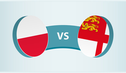 Poland versus Sark, team sports competition concept.