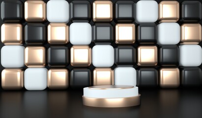3d abstract background, mock up scene geometry shape podium for product display, 3d illustration.