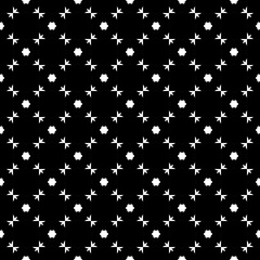 Abstract white flower patterns on dark background, Abstract vector wallpaper, Seamless pattern background.