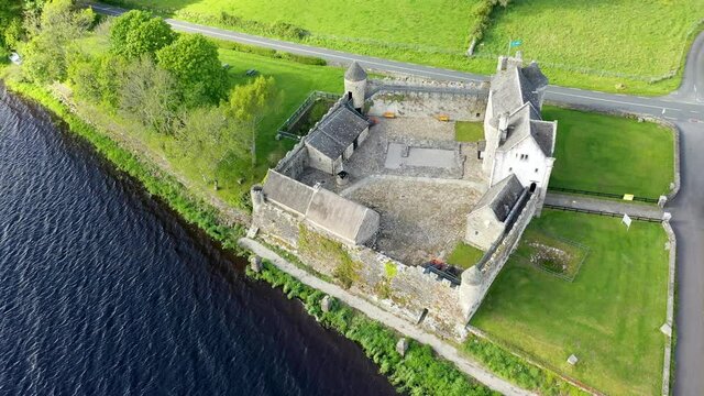 Aerial view of Parke's Castle, in County Leitrim, Ireland.