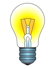 Light bulb. Burning incandescent lamp - vector full color illustration. A vintage light bulb is a symbol of an idea, an invention, an idea that has come. Included Light Bulb