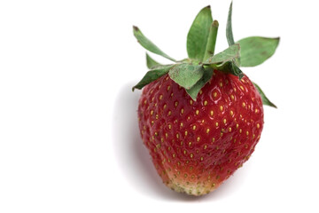 Red ripe strawberries, isolate on a white background.