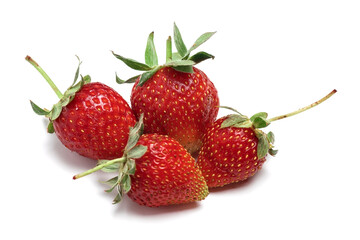 Red ripe strawberries, isolate on a white background.