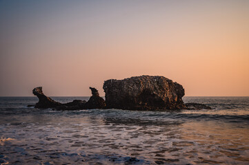 El Tunco rock at sunset, El Salvador