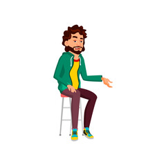 lazy man explaining work plan in office cartoon vector. lazy man explaining work plan in office character. isolated flat cartoon illustration