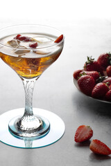 strawberries in glass