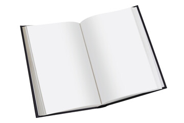Open book with plain pages on white with clipping path