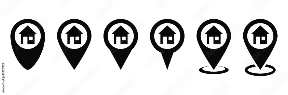 Poster map pointer house icon