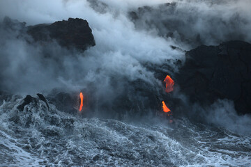 Fototapeta na wymiar lava in hawaii