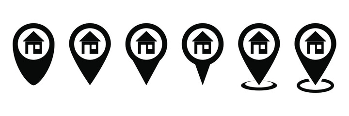 Map pointer house icon