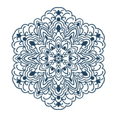 Monochrome mandala isolated on white background.