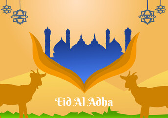 Islamic background with goat illustration