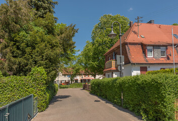 Fototapeta na wymiar Houses of the former workers settlement Colonie, Frankfurt-Zeilsheim, Germany