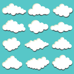 Obraz premium clouds vector symbol on dark blue background, storm clouds.